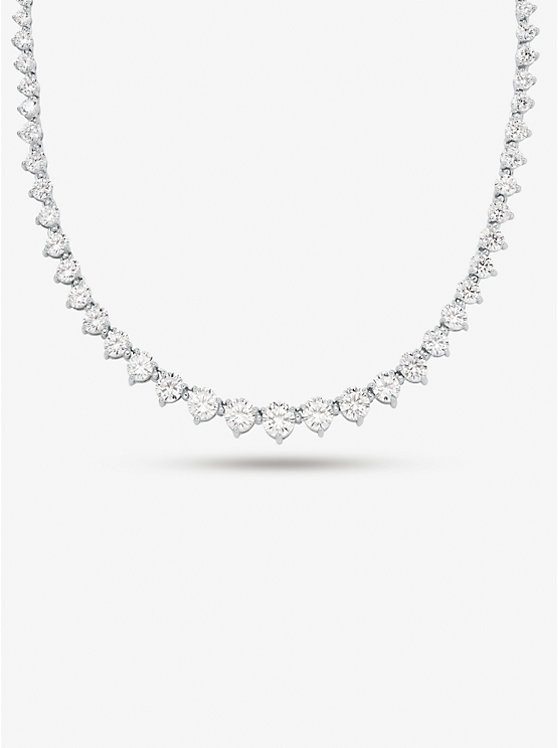 Precious Metal-Plated Sterling Silver Cubic Zirconia Necklace | Michael Kors US