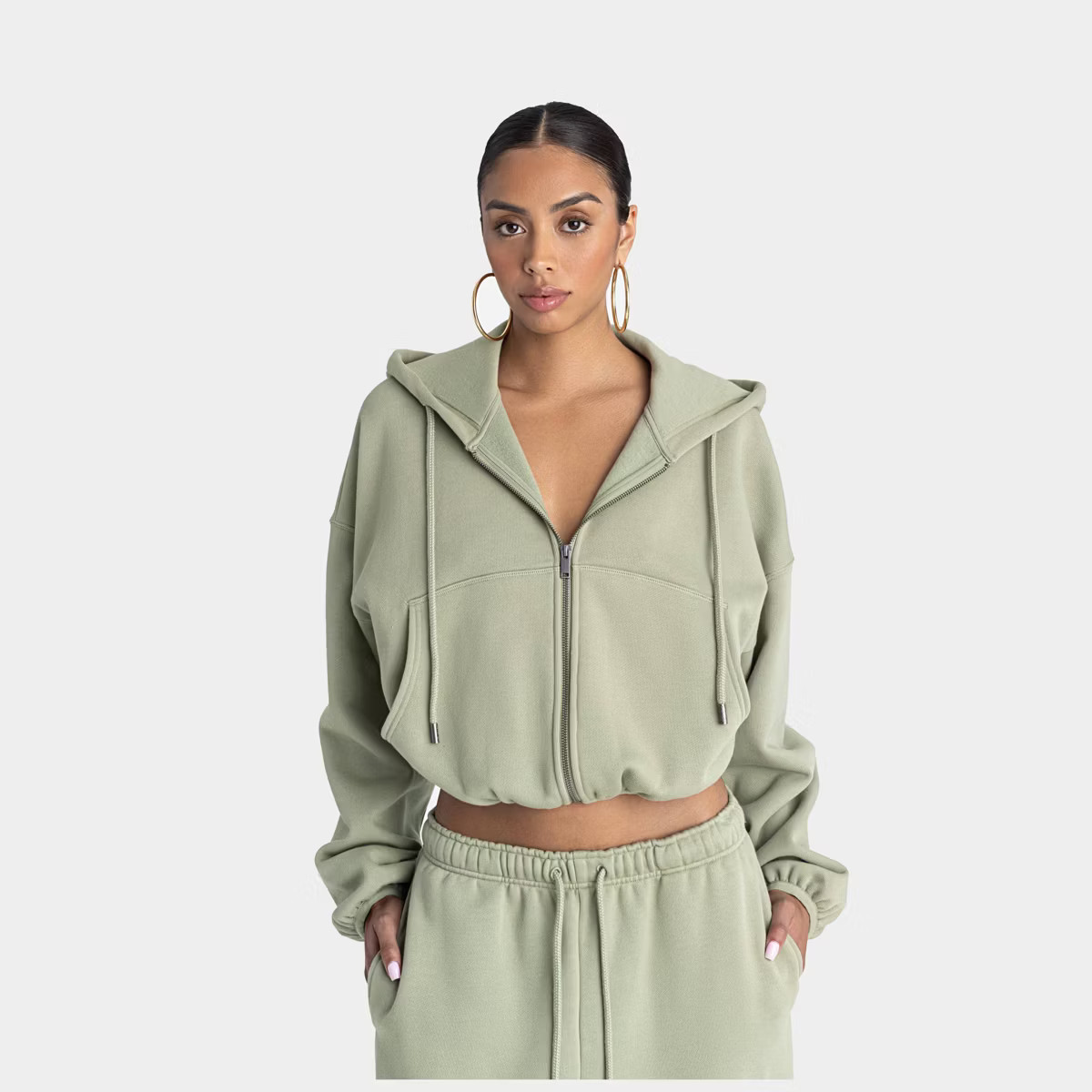 KBB by KAHLANA Women's 'The Zip-Up Hoodie' - Olive Green S | Target
