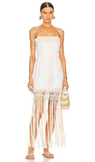 Vitali Fringe Mini Dress in Ivory | Revolve Clothing (Global)
