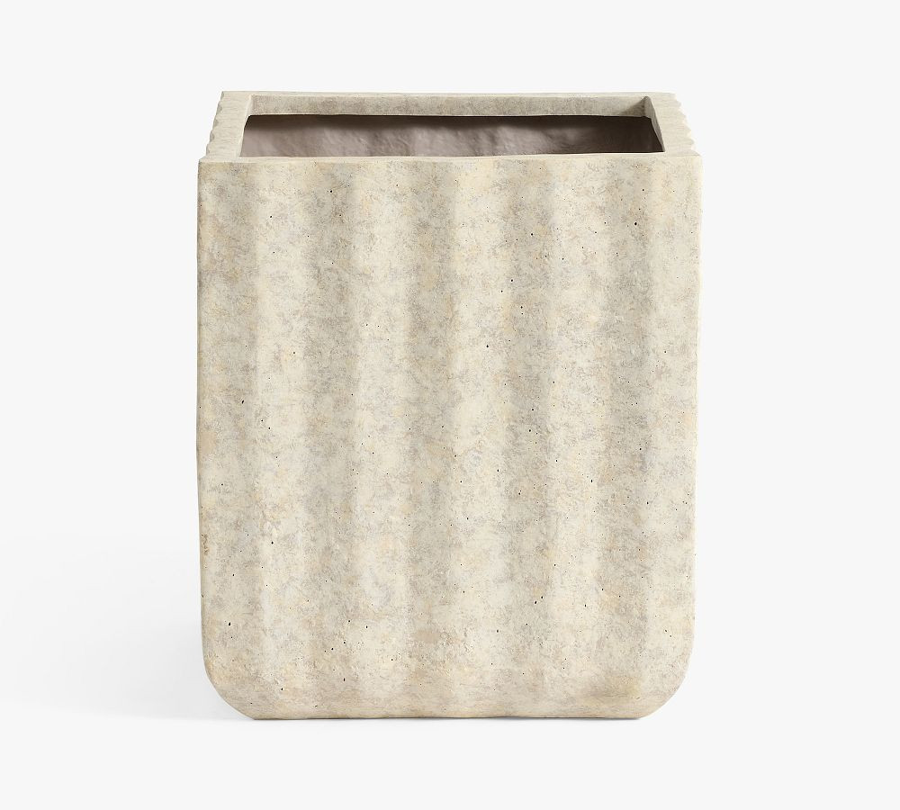 Modern Fluted Square Planters | Pottery Barn (US)