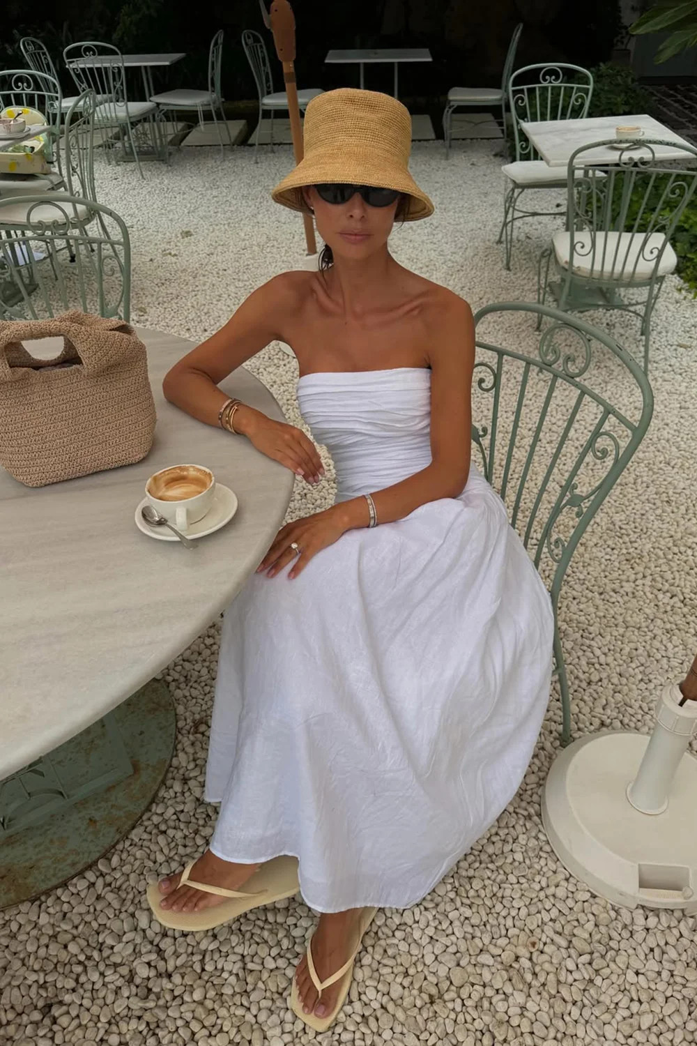 AUBRIELLA WHITE LINEN DRESS | DISSH
