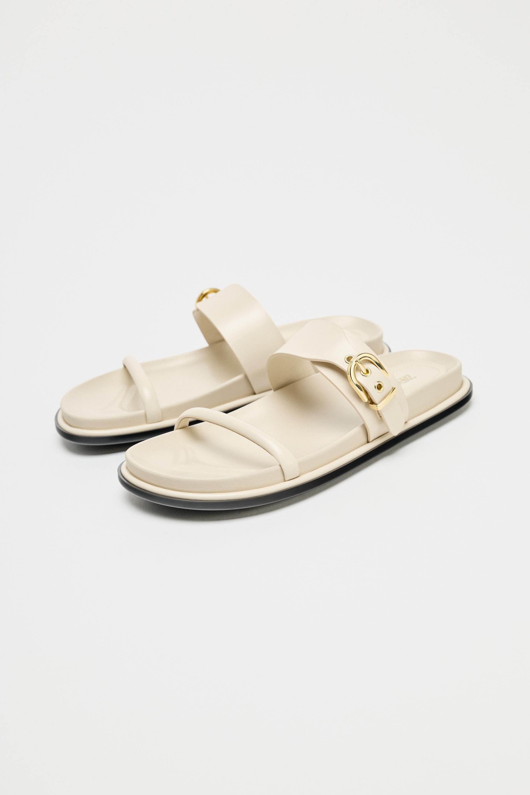 FLAT BUCKLE SANDALS | Zara US