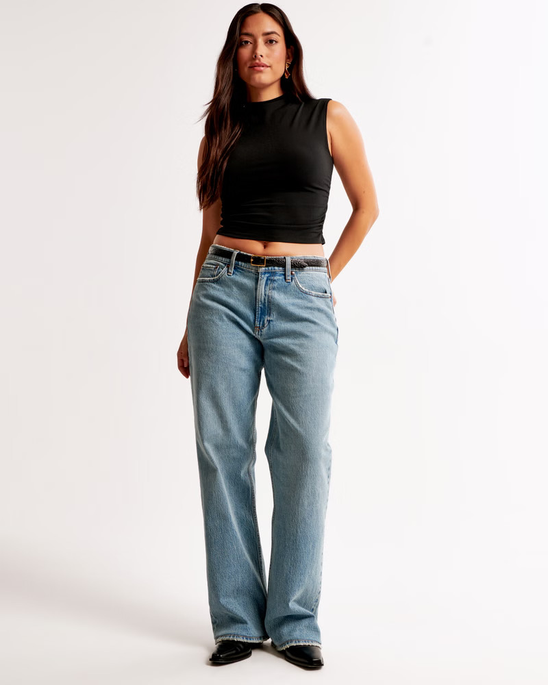 Curve Love Low Rise Baggy Jean | Abercrombie & Fitch (US)