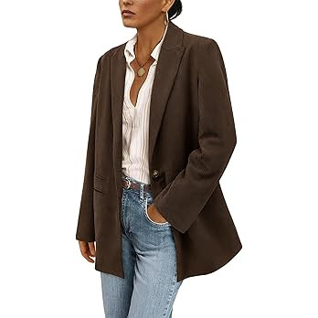 PRETTYGARDEN Women's Winter Corduroy Blazers Jackets Dressy Casual Ribbed Long Sleeve Lapel Fashi... | Amazon (US)