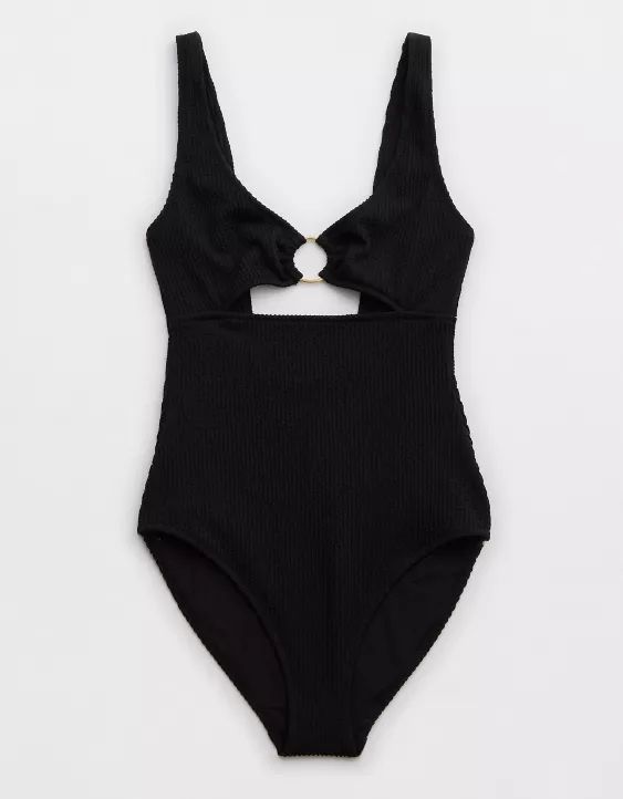 Aerie Crinkle Scoop Full Coverage One Piece Swimsuit | Aerie