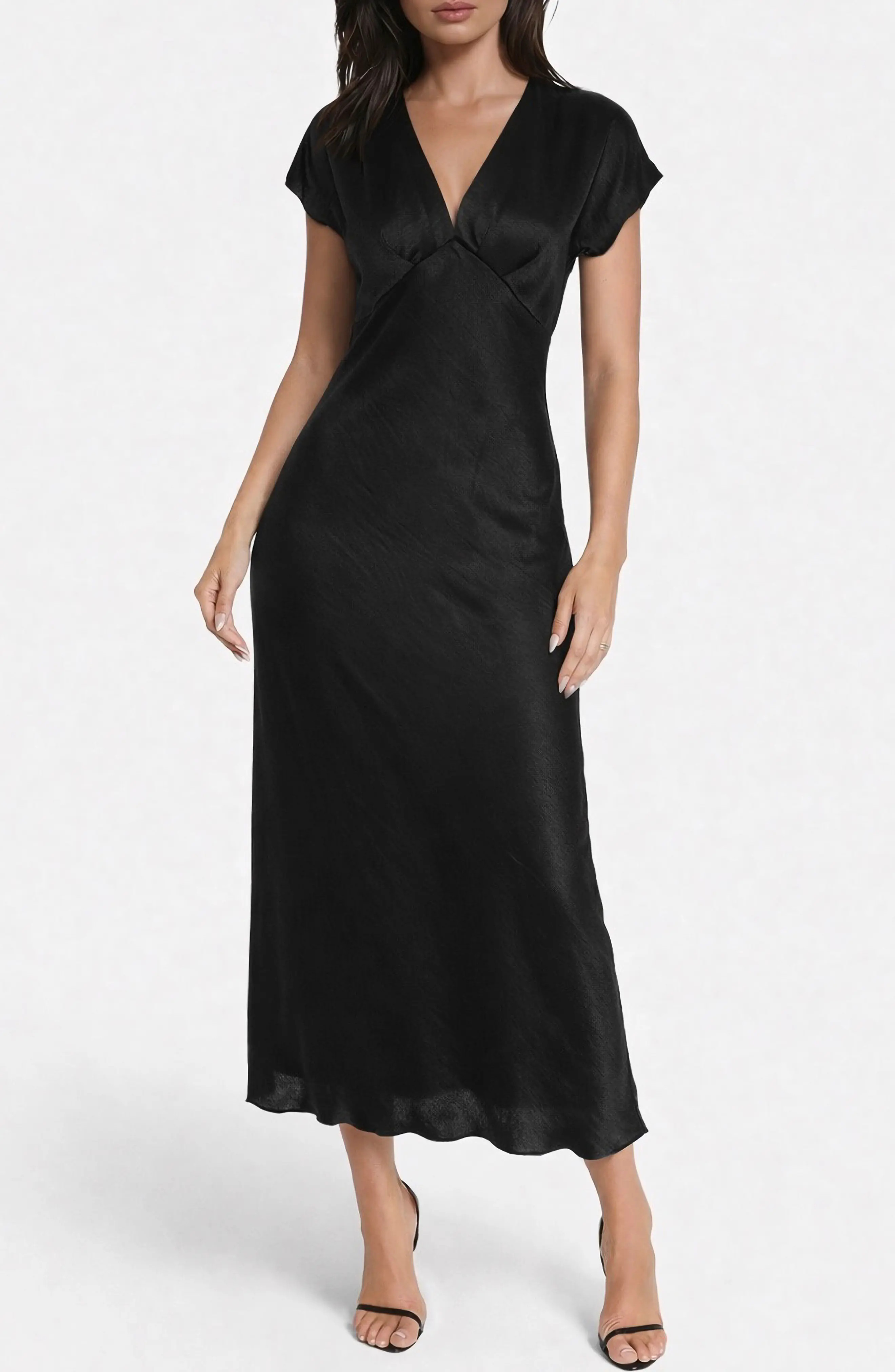 Crepe Satin V-Neck Maxi Dress (Women) | Nordstromrack | Nordstrom Rack