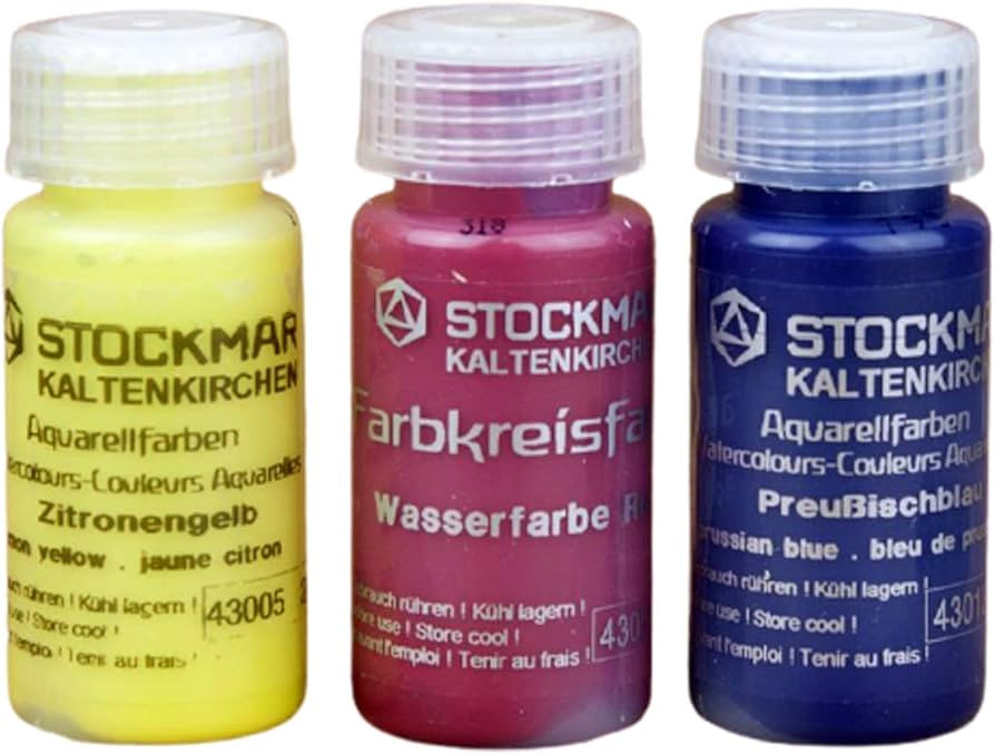 Stockmar Watercolor Paint Set - Includes Carmine Red, Lemon Yellow, Ultramarine Blue- Washable Pa... | Amazon (US)