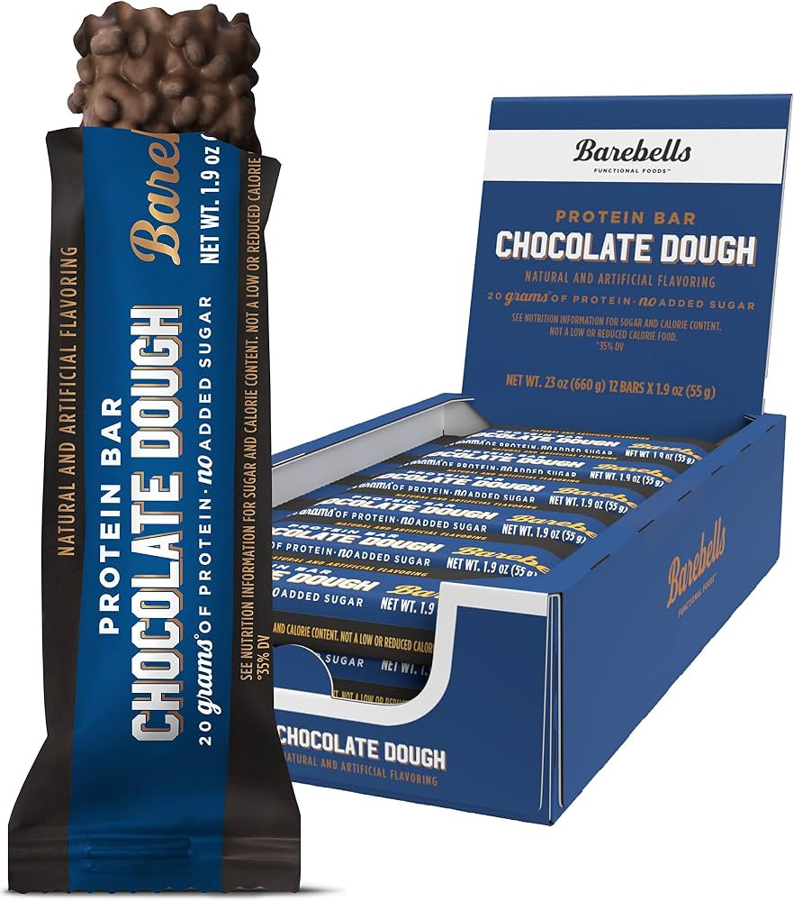 Barebells Protein Bars Chocolate Dough - 12 Count, 1.9oz Bars - Protein Snacks with 20g of High P... | Amazon (US)