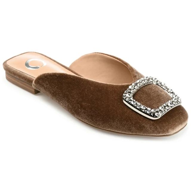 Journee Collection Womens Sonnia Mules Square Toe Slip On Flats | Walmart (US)