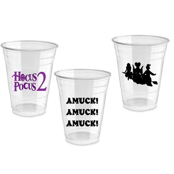 Halloween Personalized Soft Plastic Disposable Cup Amuck - Etsy | Etsy (US)