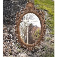 Vintage Ornate Gold Wall Mirror Hard Plastic Old World Baroque French Country | Etsy (US)