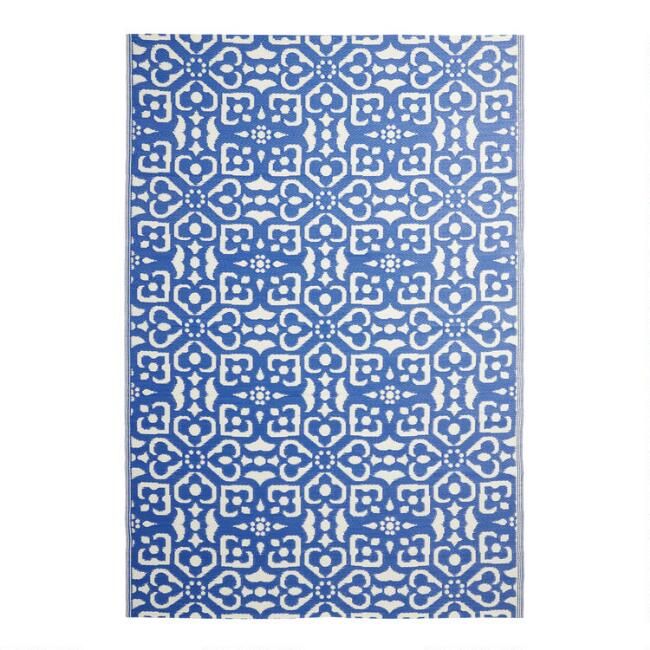 Rio Blue Sorrento Tile Reversible Indoor Outdoor Floor Mat | World Market