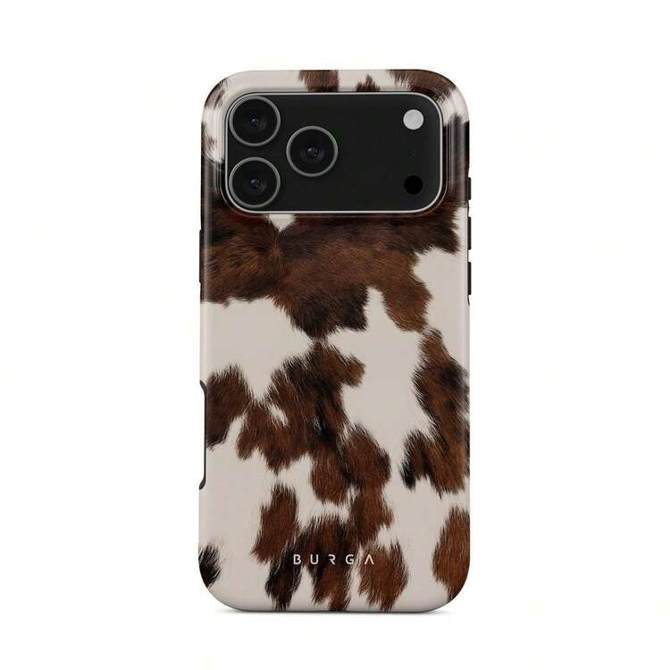 Celestial BURGA  Case| Brown Cow Print Faux Fur Cover For  17 - 11 Pro Max| High Quality| Teenage... | SHEIN