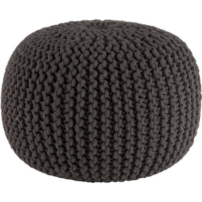 Cotton Craft - Hand Knitted Cable Style Dori Pouf - Grey - Floor Ottoman - 100% Cotton Braid Cord -  | Amazon (US)