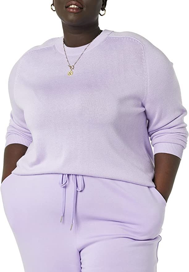 Amazon Aware Women's Pointelle Crewneck Sweater | Amazon (US)