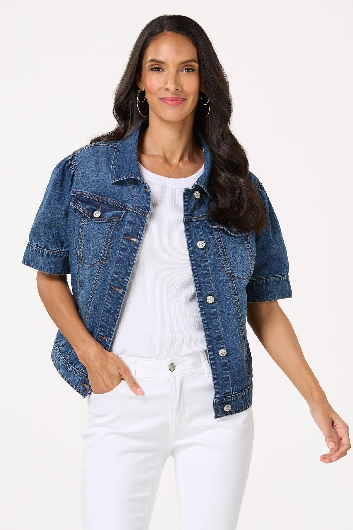 Puff Sleeve Denim Jacket | Cato Fashions