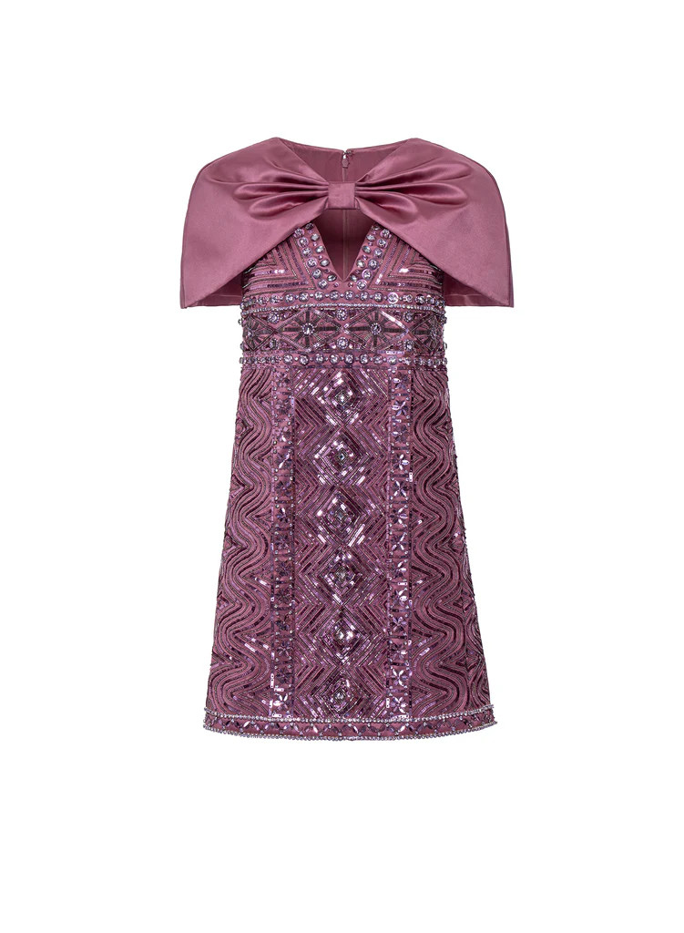 Kathy Dress Pink Embroidered Duchesse | Over The Moon