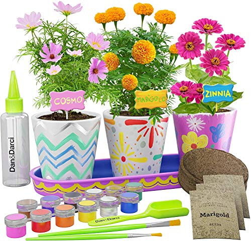 Paint & Plant Stoneware Flower Gardening Kit - Easter Gifts for Girls & Boys Ages 6-12 - Kids Art... | Amazon (US)