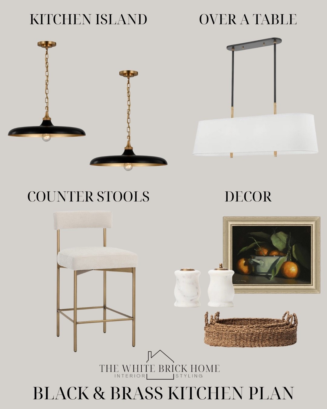 I love these pendants for above a kitchen island! I would pair them with a different shaped chandelier, like this rectangular one with the same black and brass metals for a cohesive feel. 

Kitchen, kitchen styling, kitchen decor, kitchen island lighting, kitchen design, kitchen stools, counter stools, kitchen counter decor, kitchen ideas, kitchen chandelier, kitchen black and brass, lighting black and brass, lumens, McGee and co, pottery barn, home decor, home design 

#LTKSeasonal #LTKSaleAlert #LTKHome