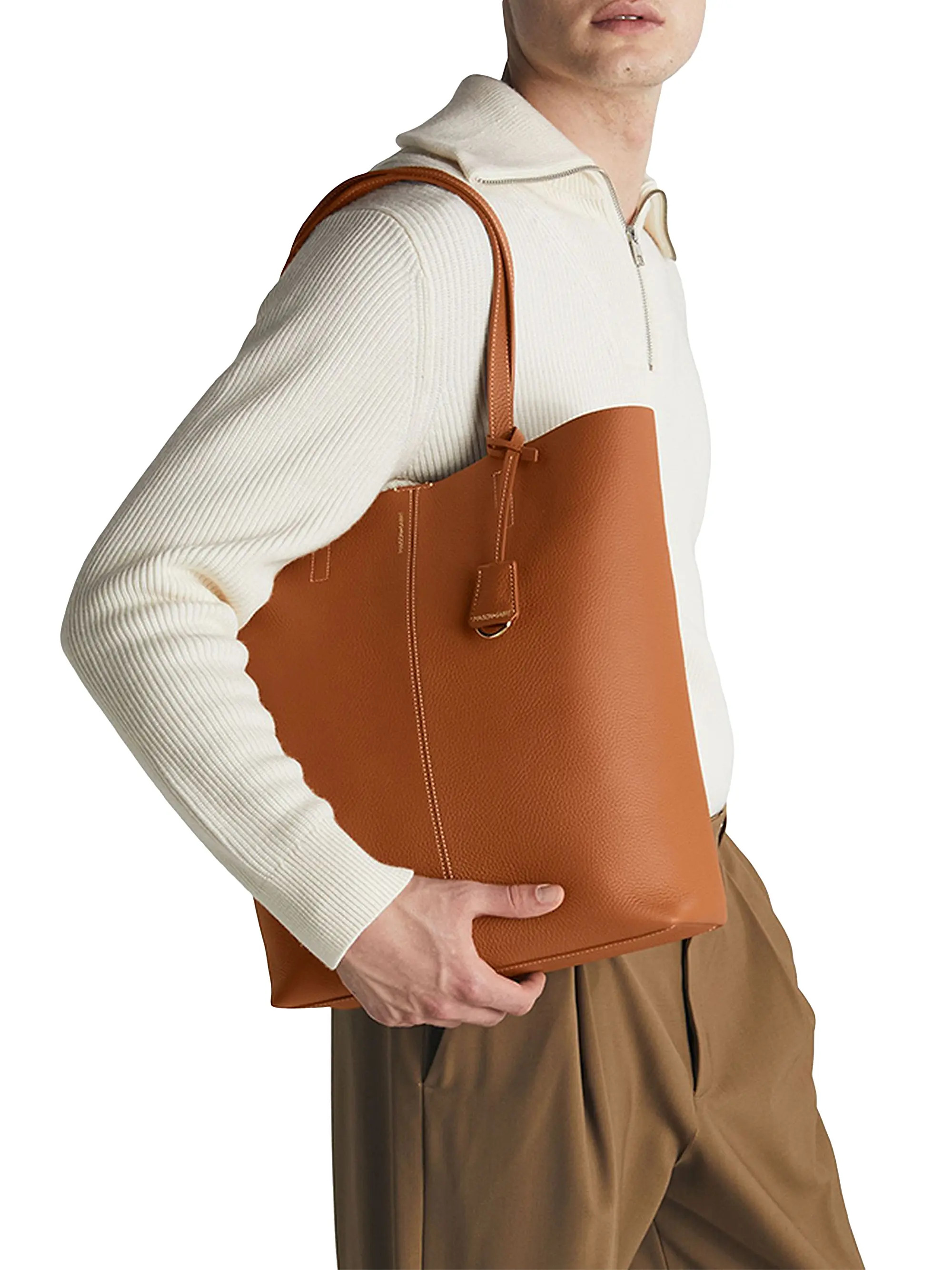 Tall Leather Soft Tote | Saks Fifth Avenue