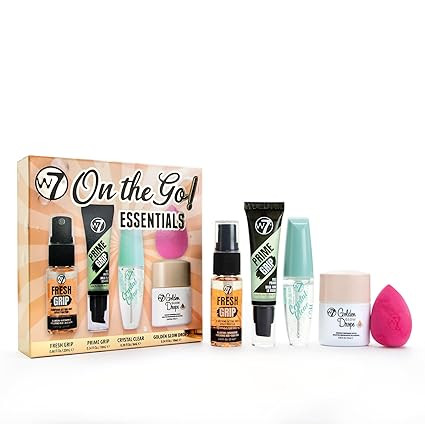 W7 On the Go Essentials Gift Set - Mini Makeup Must-Haves with Primer, Setting Spray, Mascara, Go... | Amazon (US)