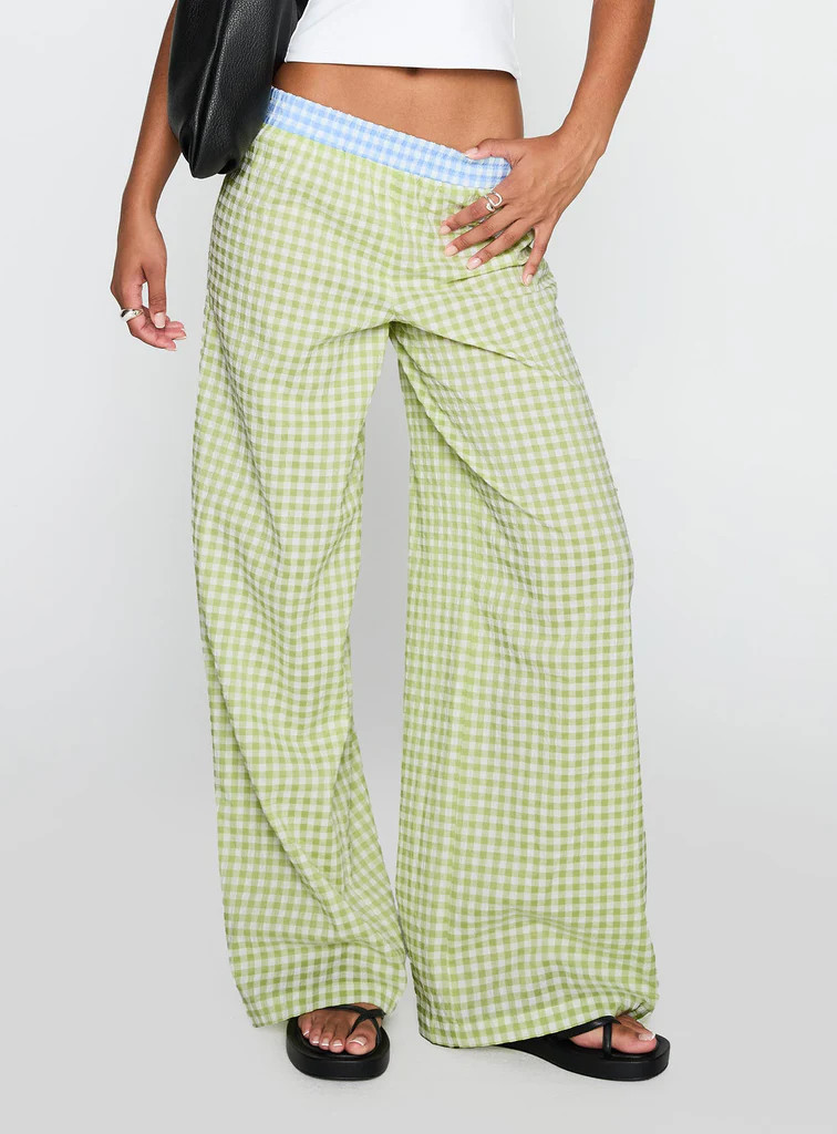 Neevie Wide Leg Pants Green | Princess Polly US