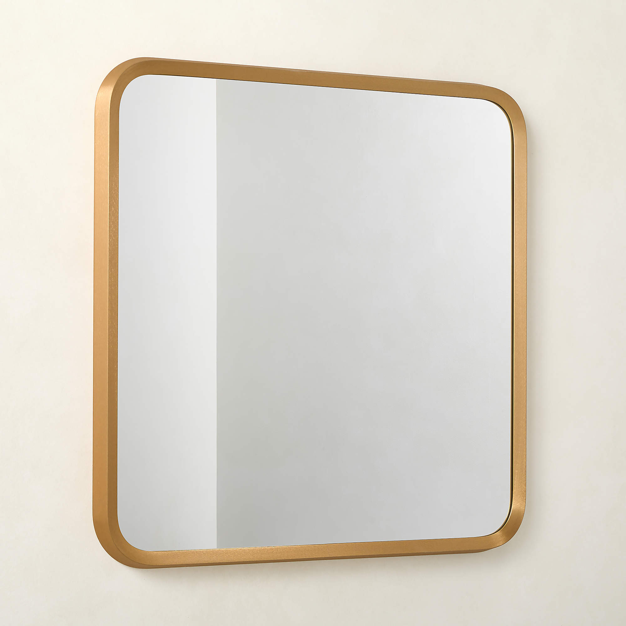 Isari Brass Rough Cast Aluminum Square Wall Mirror 36"x36" + Reviews | CB2 | CB2
