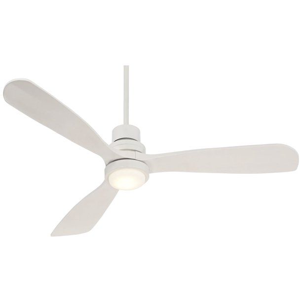 52" Casa Vieja Modern 3 Blade Indoor Outdoor Ceiling Fan with LED Light Remote White Wood Opal Gl... | Walmart (US)