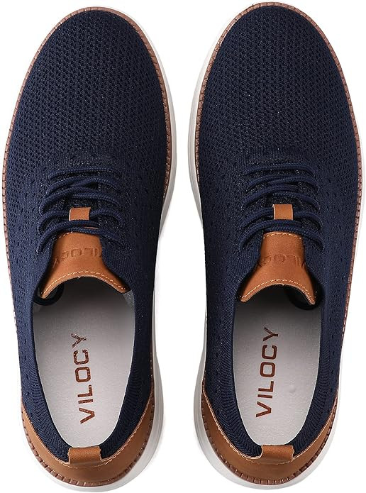 VILOCY Men's Casual Dress Sneakers Oxfords Business Mesh Breathable Walking Shoes Tennis Comforta... | Amazon (US)