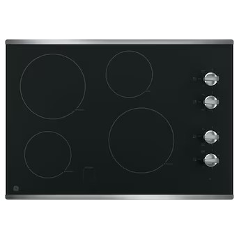 GE 30-in 4 burners Smooth Surface (Radiant) Stainless steel Electric CooktopItem #1234510 |Model ... | Lowe's