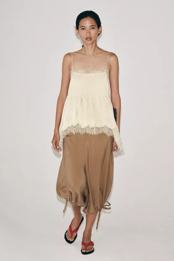 ZW COLLECTION LACE CAMISOLE TOP | Zara US