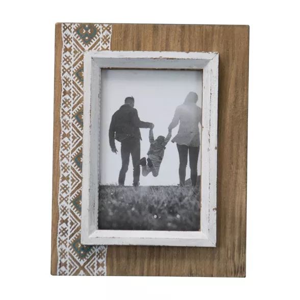 White Southwest Motif 4x6 Inch Wood Decorative Picture Frame - Foreside Home & Garden | Target