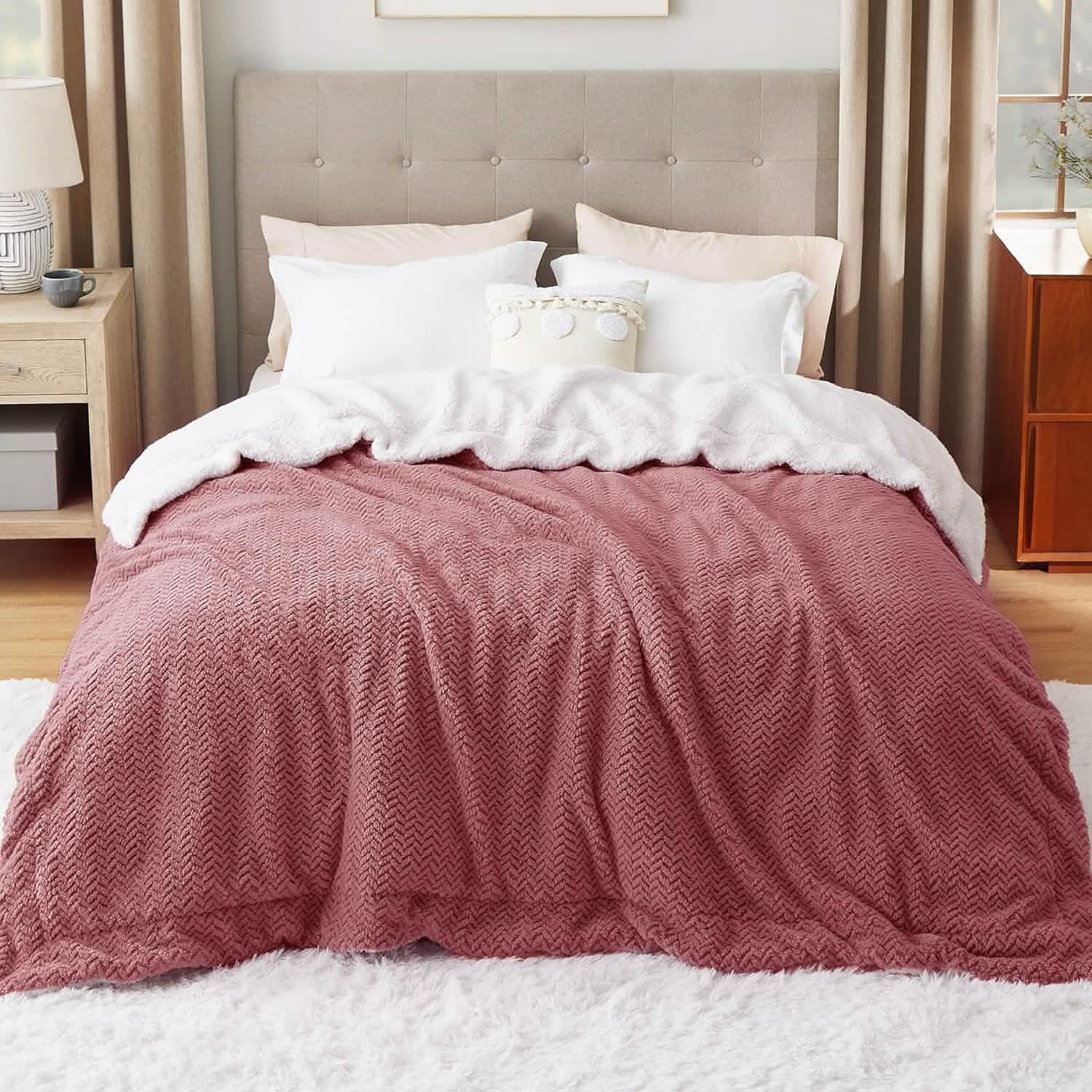 Chevron Sherpa Fleece Blanket | Bedsure