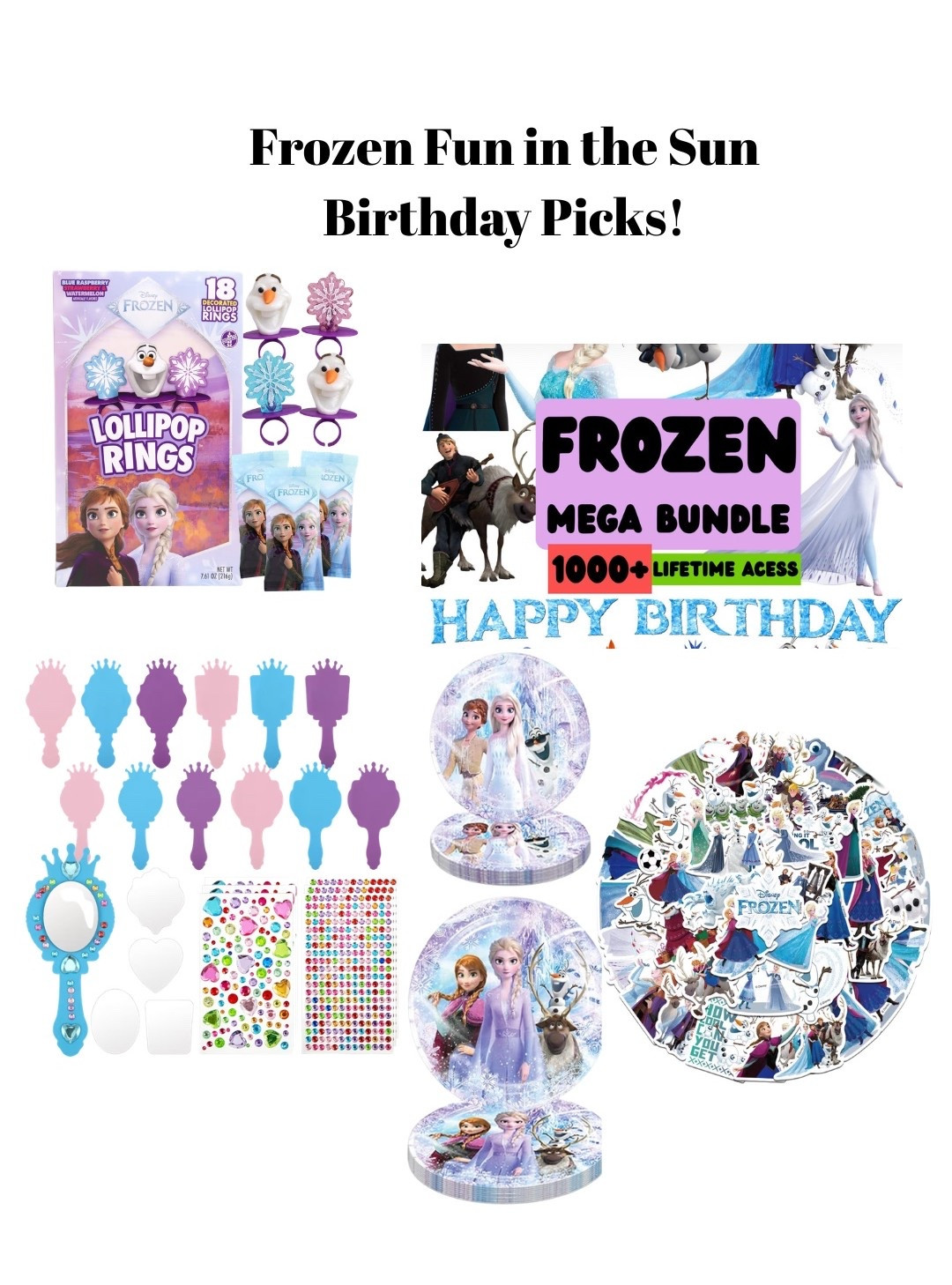 Frozen themed birthday supplies for my soon-to-be 3 year old! 🎉❄️ The Etsy clipart bundle is a STEAL and the party supplies are so cute. Everything linked! #LTKkids #LTKparty #FrozenBirthday #TurningThree