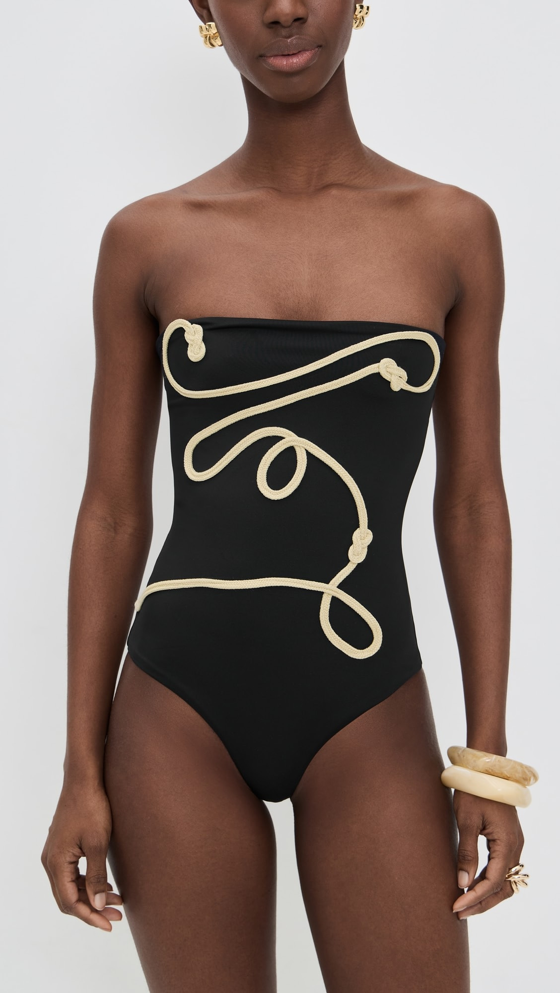 Black Palmy Texture One Piece | Shopbop