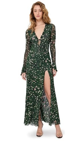 RESA Women's Lennon Maxi Dress, Green Leopard, L | Amazon (US)