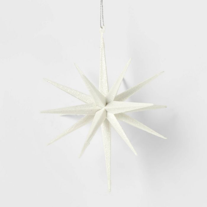 5.8in White Plastic Spike Starburst Christmas Tree Ornament - Wondershop&#8482; | Target
