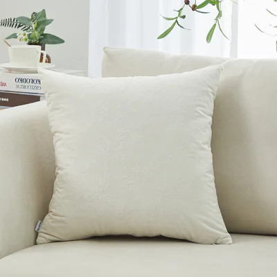Velvet Throw Pillow Cover with leafprint pattern Velvet Throw Square Pillow Cover | Wayfair North America