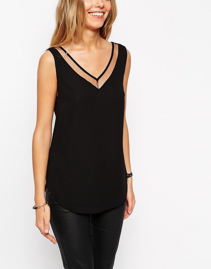 ASOS V Front And V Back Tank With Mesh Insert | ASOS US
