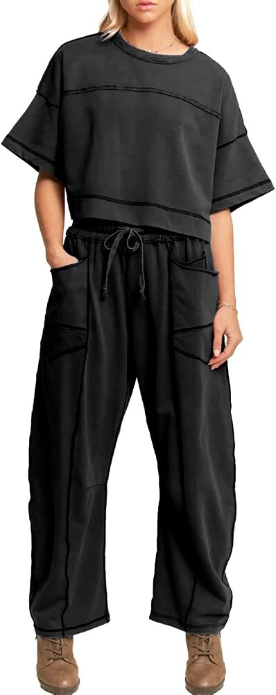Womens 2 Pieces Sweatsuit Set Travel Tracksuit Casual Outfits | Amazon (US)