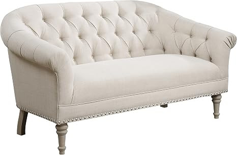 Coaster 902498-CO Tufted Loveseat, In Oatmeal | Amazon (US)