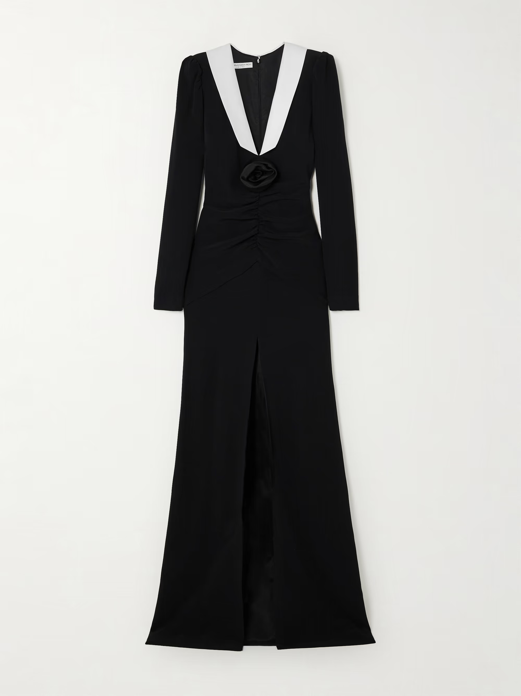 Floral-appliquéd silk mikado-trimmed cady maxi dress | NET-A-PORTER (US)