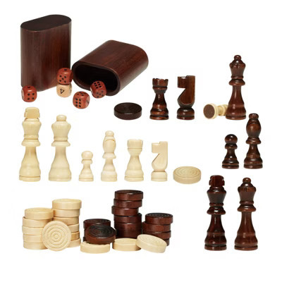 VEVOR 3-IN-1 Chess Checkers Backgammon Table Set, 18 Inch Premium Wooden Chess Table, Combo Game Table Furniture Set, Chess Set Board Game Gift | Target