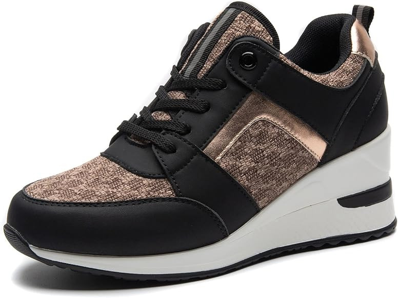 High Heeld Wedge Sneakers for Women - Ladies Hidden Sneakers Lace Up Shoes, Best Chioce for Casual a | Amazon (US)