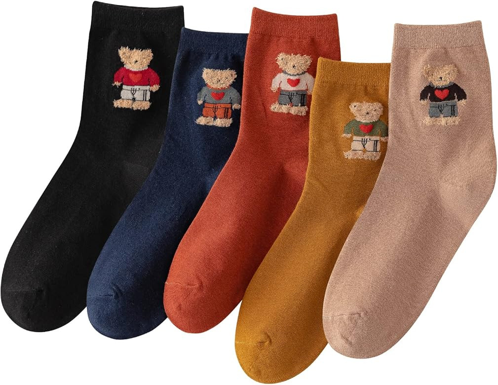 IIG 3-6 Pairs Womens Cute Animal Patterned Funny Novelty Cotton Crew Socks | Amazon (US)