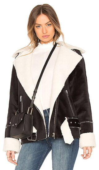 BLANKNYC Down & Out Jacket in Black & Off White | Revolve Clothing
