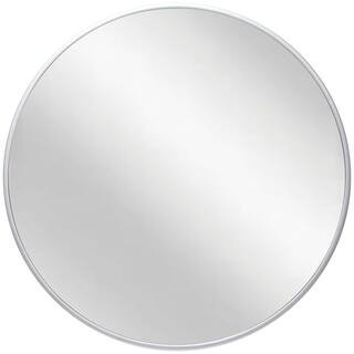 Infinity Instruments Plata 21 in. W x 21 in. H Round Wall Mirror - Silver Plastic Frame 20082SV -... | The Home Depot