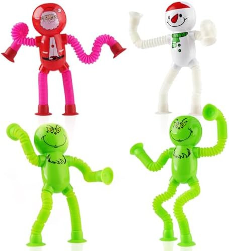 4Pcs Christmas Pop Tube Sensory Toys,Grenn Monster Telescopic Suction Fidget Toys for Kids Toddle... | Amazon (US)
