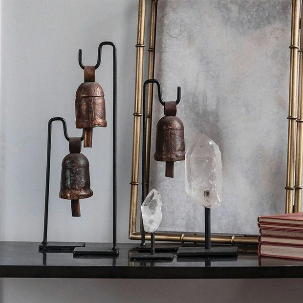 Hanging Vintage Metal Bell Set of 3 | Antique Farm House