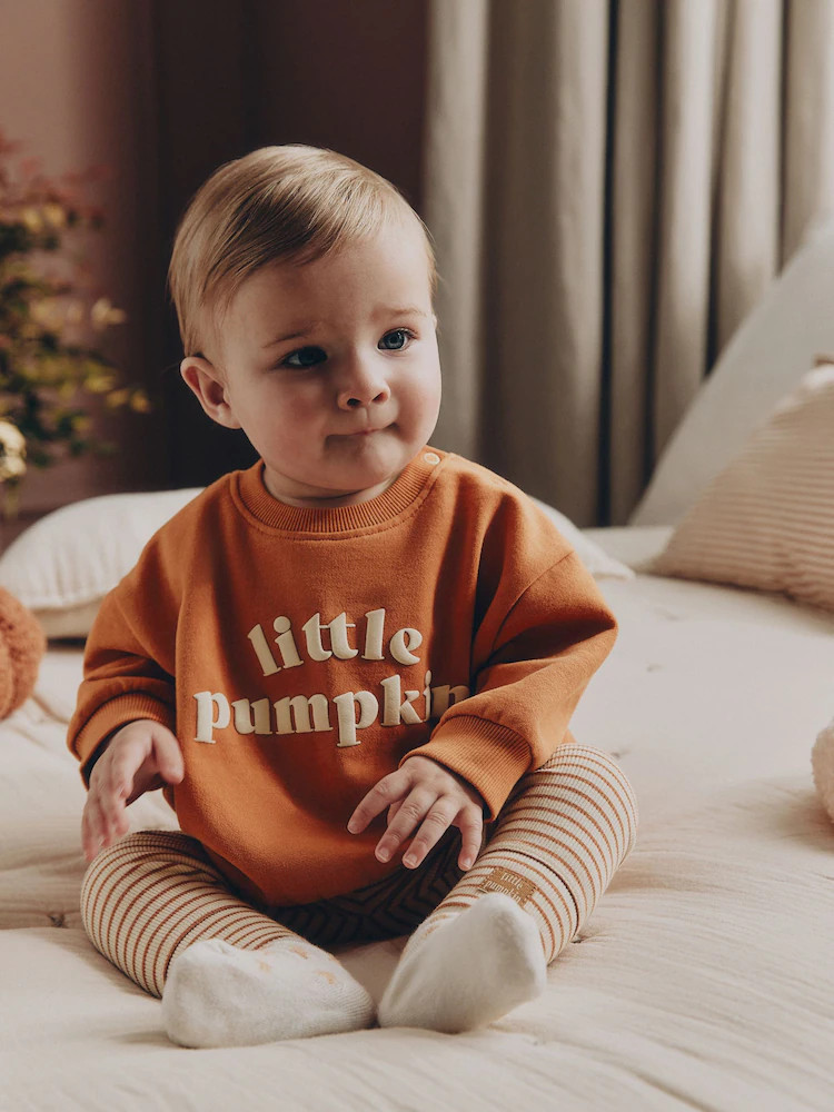 Orange Little Pumpkin Sweat and Legging Baby Set (0mths-2yrs) | Next EU
